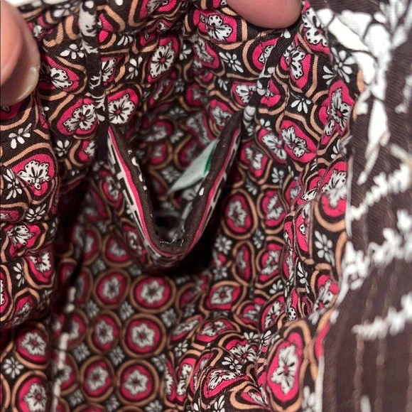 Vera Bradley Quilted Brown & White Floral Tote Bag - Picture 9 of 9